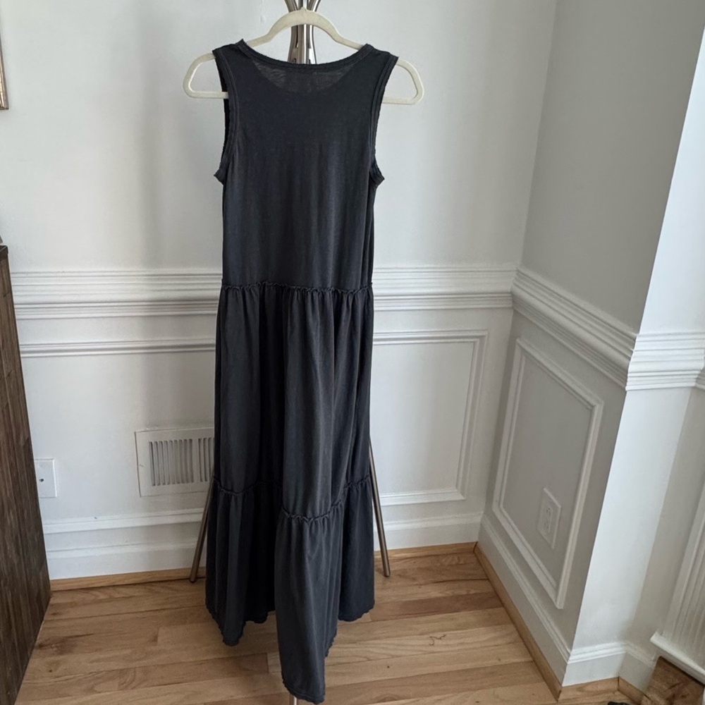Aerie Charcoal Sleeveless Tiered Maxi Dress Small - Picture 7 of 10